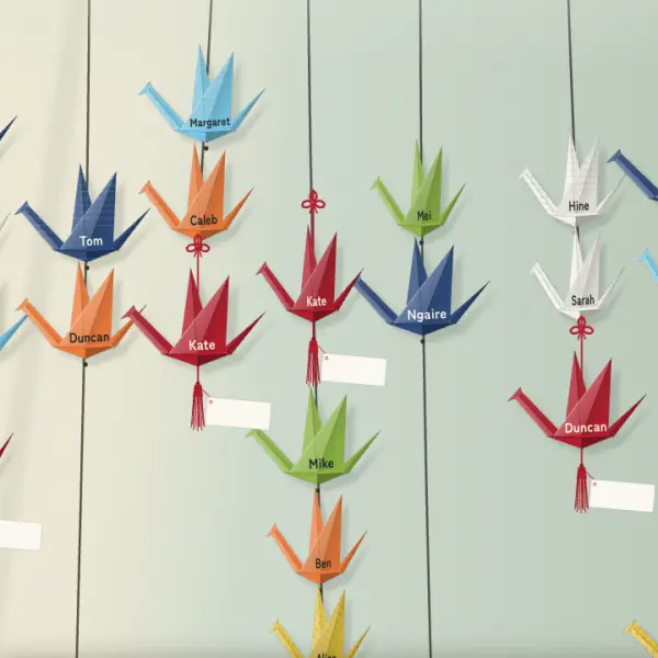 A Thousand Cranes, an example remembrance setting